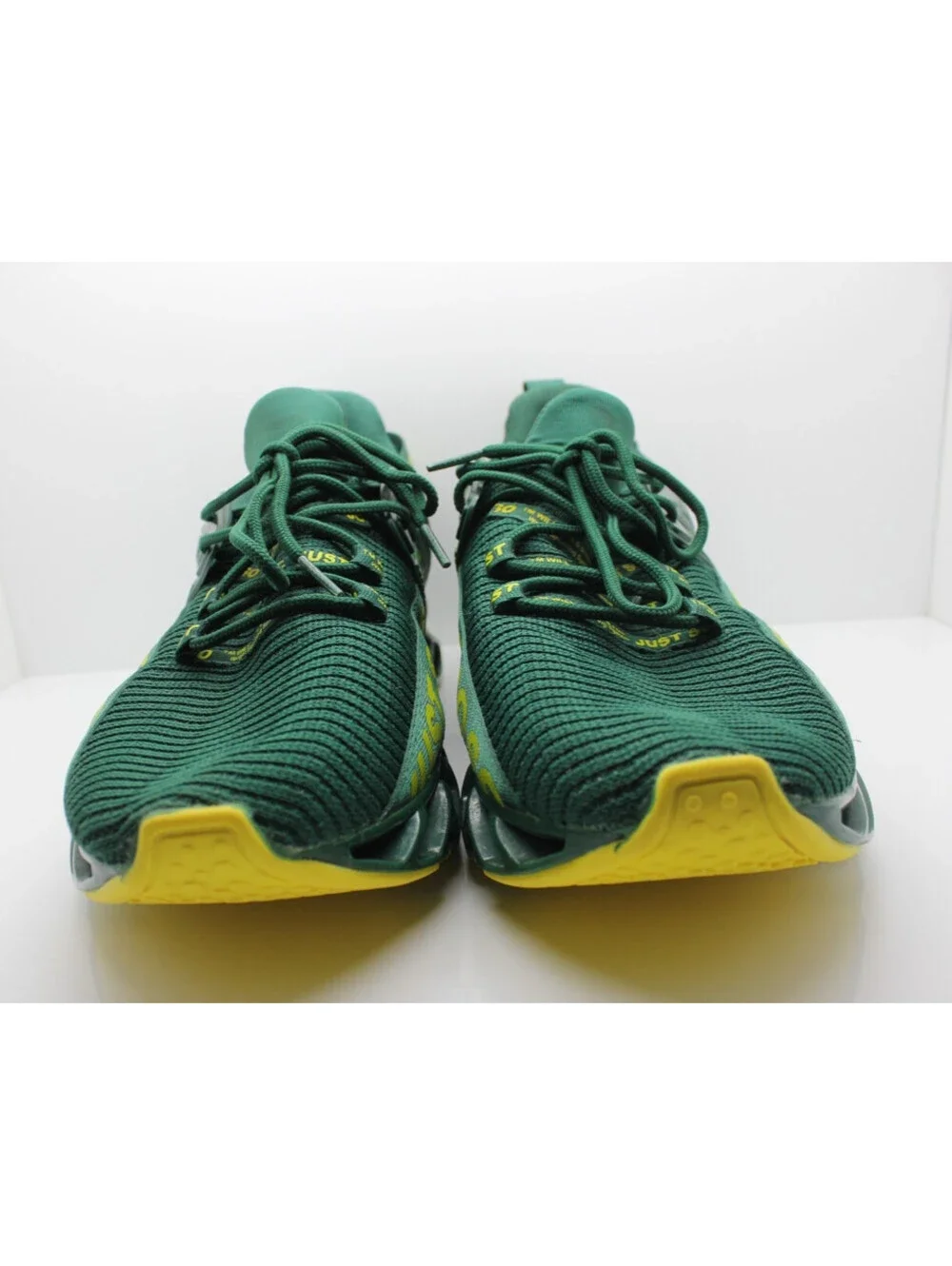 Just So So Men's Blade Running Shoes Green Yellow Athletic Sneakers Size 12